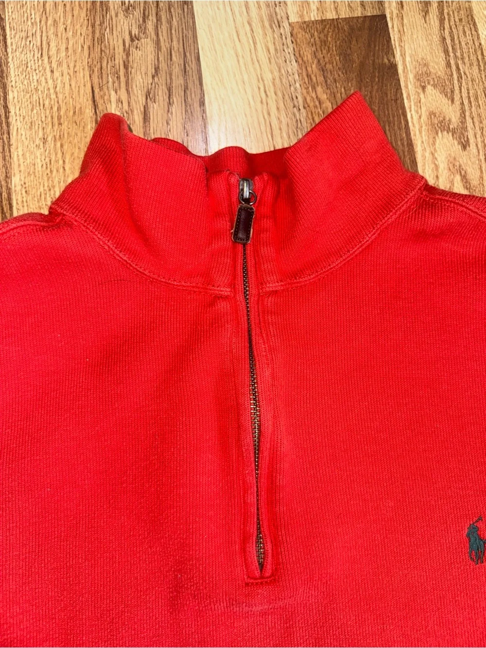 Vintage Polo Ralph Lauren Quarter Zip Pullover Orange Men’s XXL Embroidered Pony